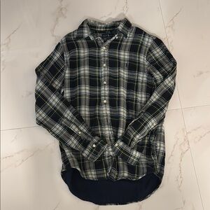 Ralph Lauren Men's Plaid Shirt - Black and Green